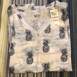 NWT - Style & Co Pineapple Tee!